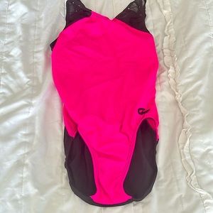 gk pink and black leotard
